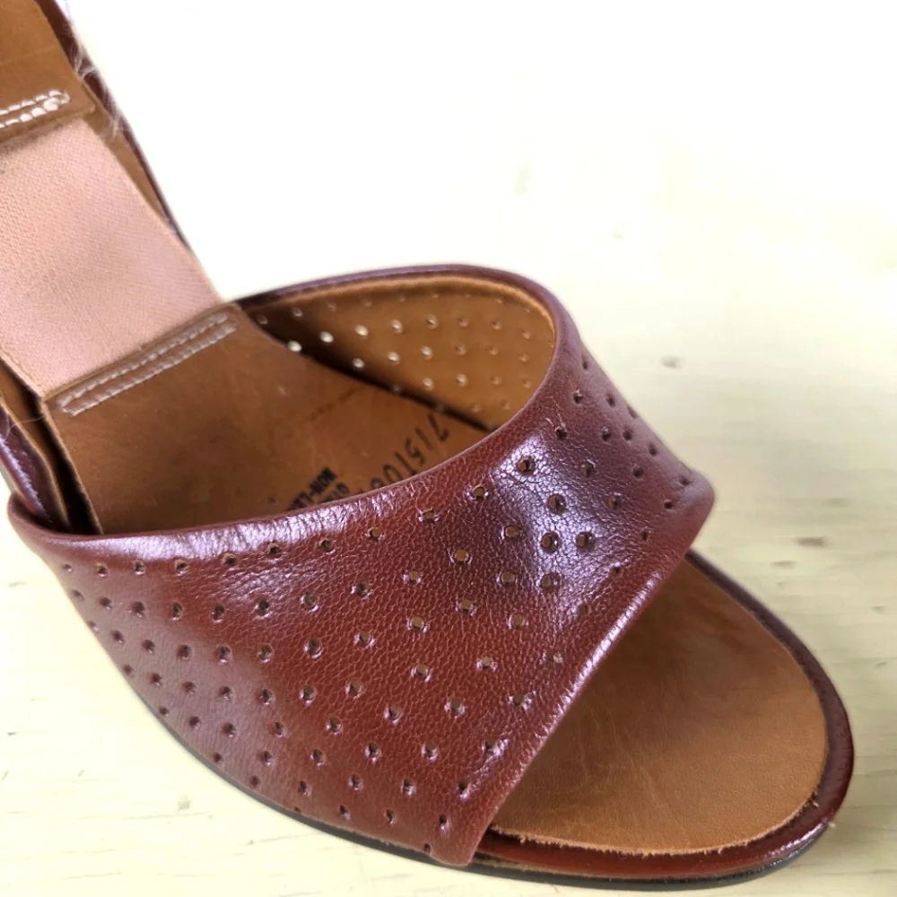Vintage Foot Works Sling O Lators Brown Leather Women's Mules 6M - Picture 8 of 16